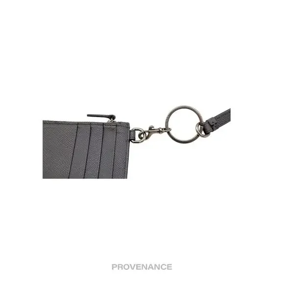 🔴 Balenciaga Logo Neck Lanyard Zip Card Wallet - Gray